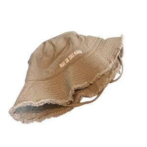Tan Bucket Hat with Fringe